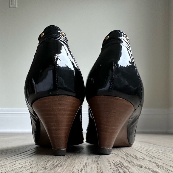 Chloé Leather Pumps, lacquered, black, leather, wedge heel - Picture 6 of 8